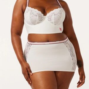 Savage X Fenty White Lace Bra and Skirt Set